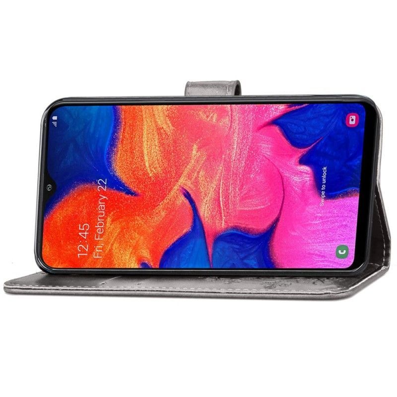 δερματινη Κάλυμμα Samsung Galaxy A10 Μαύρο Floral Print σιλικόνης