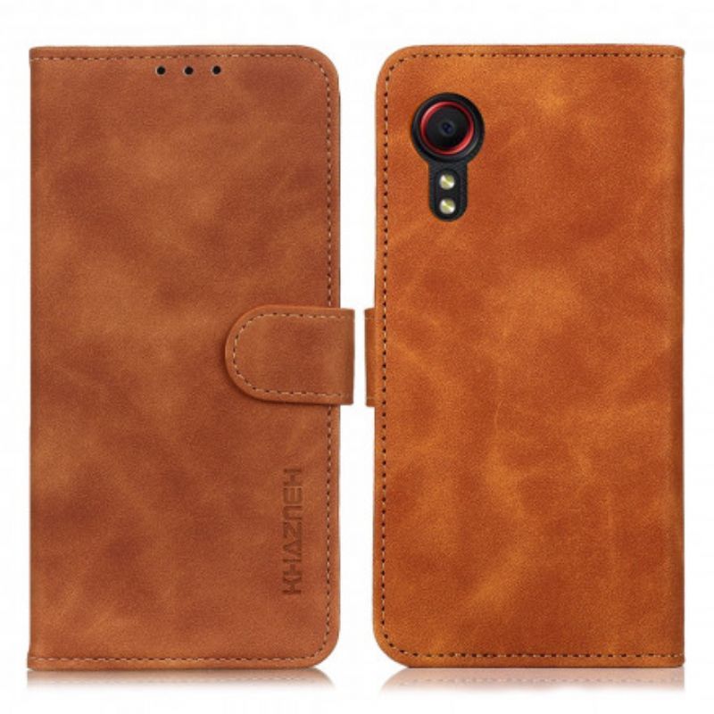 δερματινη Κάλυμμα Samsung Galaxy XCover 5 Μαύρο Vintage Khazneh Leather Effect Πρωτότυπος