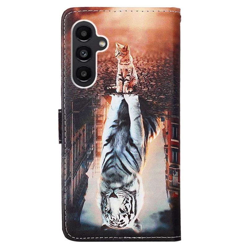 Δερματινη Θηκη Samsung Galaxy A15 Dream Of Kitten With Strap Σιλικόνης