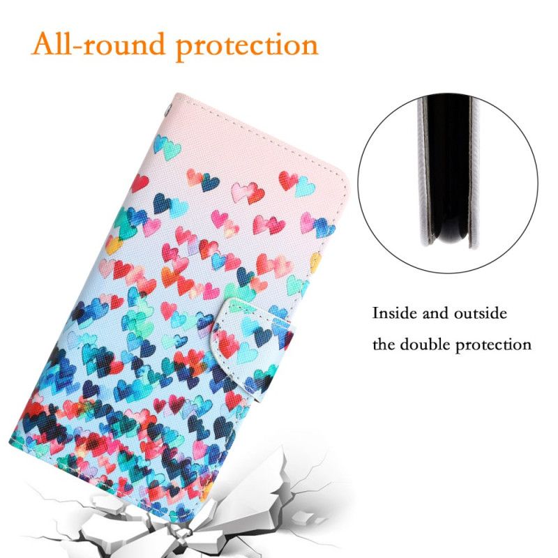 Δερματινη Θηκη Samsung Galaxy A55 5g Rain Of Hearts With Strap