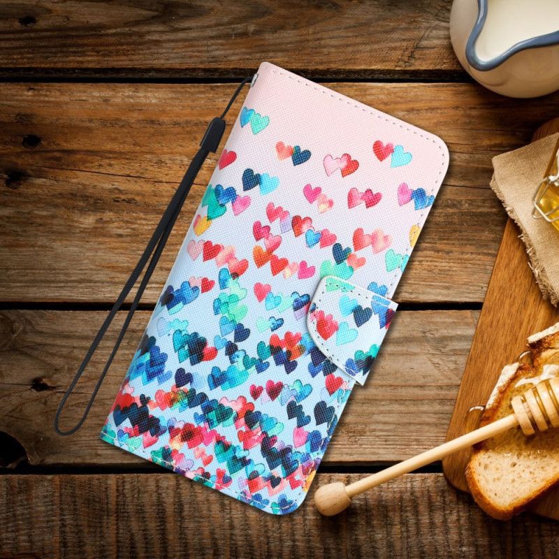 Δερματινη Θηκη Samsung Galaxy A55 5g Rain Of Hearts With Strap