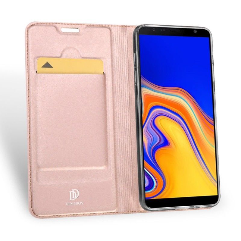 δερματινη θηκη Samsung Galaxy J4 Plus Χρυσό Σειρά Πρώτης Κατηγορίας