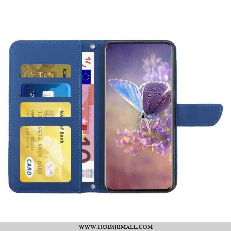 Δερματινη Θηκη Samsung Galaxy M55 5g Εκτύπωση Πεταλούδων Με Ιμάντα Ώμου Σιλικόνης