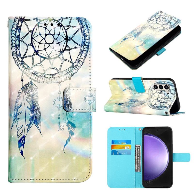 Δερματινη Θηκη Samsung Galaxy S24 5g Blue Watercolor Dream Catcher