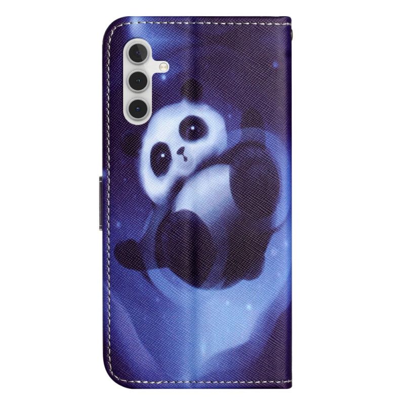 Δερματινη Θηκη Samsung Galaxy S24 5g Panda Space Με Λουράκι