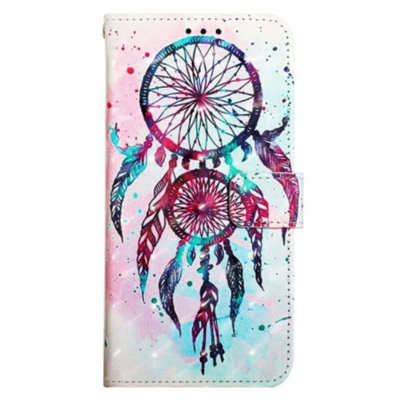 Δερματινη Θηκη Samsung Galaxy S24 5g Red Watercolor Dream Catcher