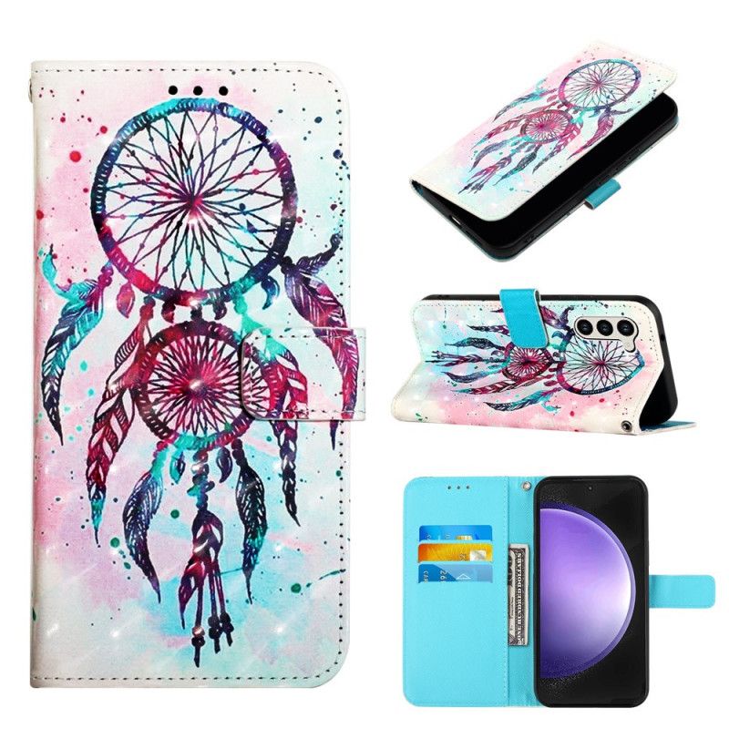 Δερματινη Θηκη Samsung Galaxy S24 5g Red Watercolor Dream Catcher