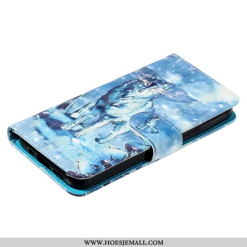 Δερματινη Θηκη Samsung Galaxy S24 Fe Snow Wolf With Strap Σιλικόνης