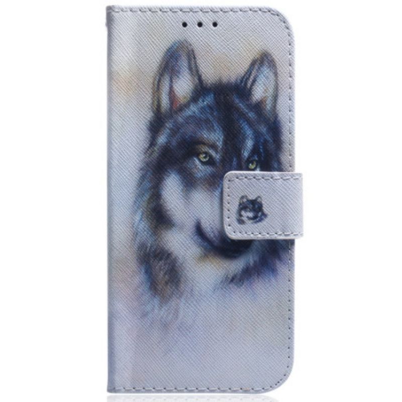 Δερματινη Θηκη Samsung Galaxy S24 Fe Wolf Watercolor