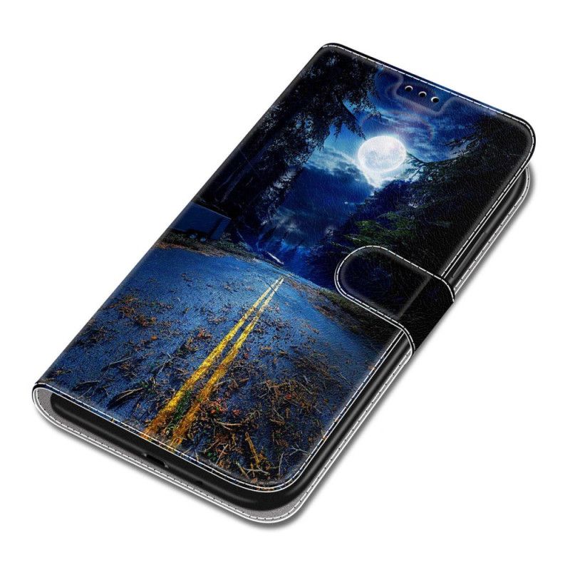 Δερματινη Θηκη Samsung Galaxy S24 Plus 5g Night Road And Moon Strap