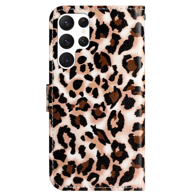 Δερματινη Θηκη Samsung Galaxy S24 Ultra 5g Leopard Print Strappy