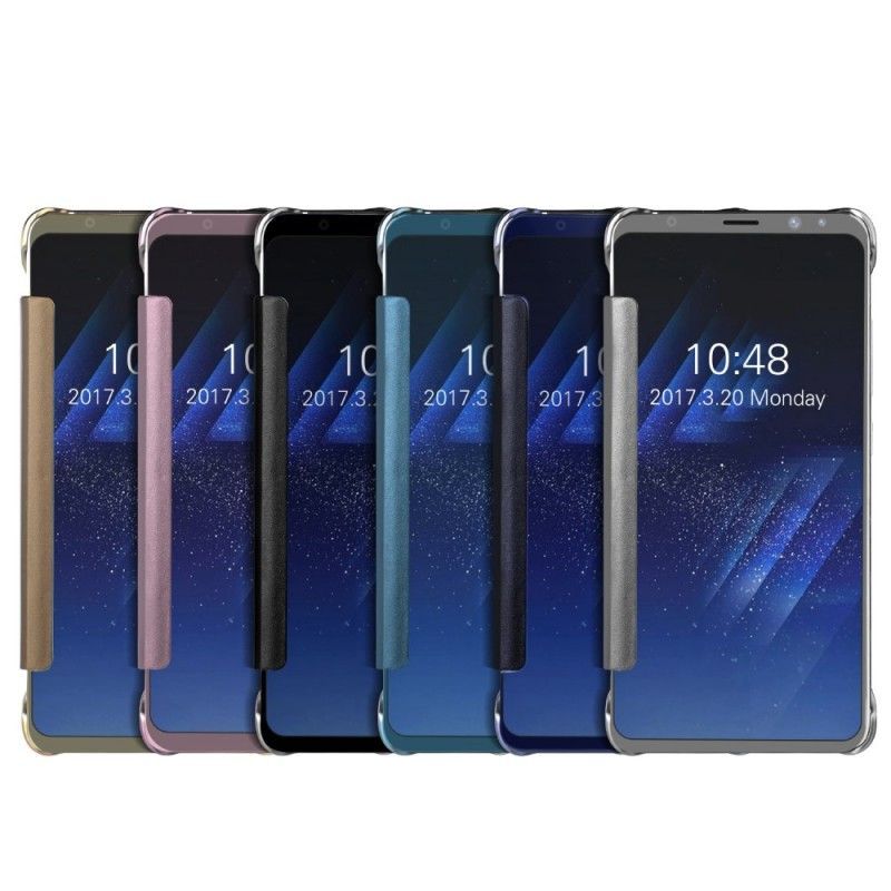 δερματινη θηκη Samsung Galaxy S8 Γαλάζιο Καθρέφτης σιλικόνης