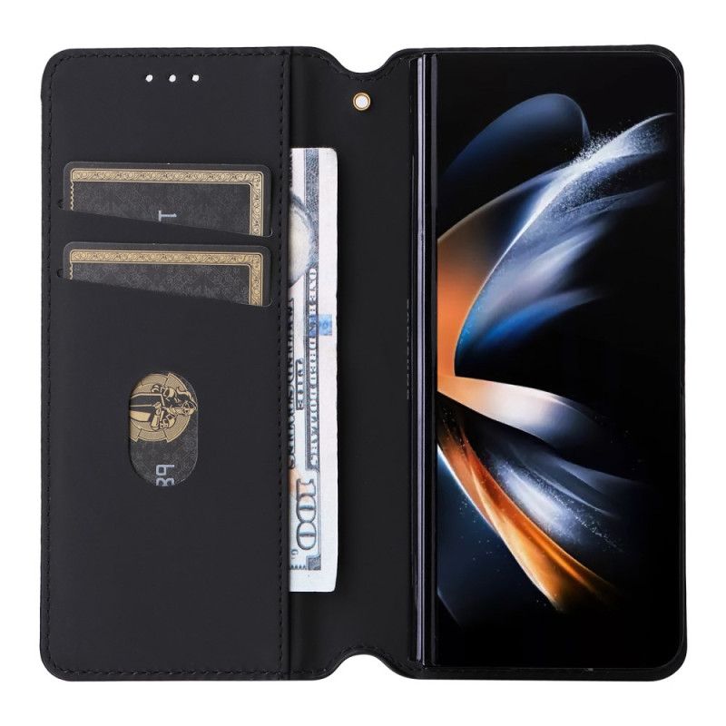 Δερματινη Θηκη Samsung Galaxy Z Fold 5 Τρισδιάστατο Μοτίβο Σιλικόνης