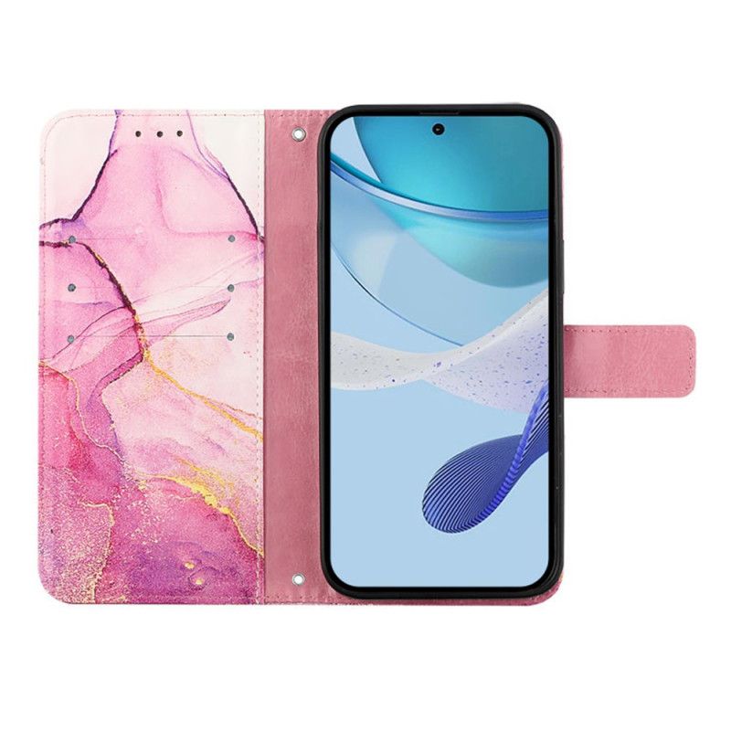 Δερματινη Θηκη Samsung Galaxy Z Fold 6 Μαρμάρινο Λουρί Ώμου Σιλικόνης