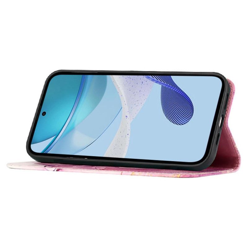 Δερματινη Θηκη Samsung Galaxy Z Fold 6 Μαρμάρινο Λουρί Ώμου Σιλικόνης