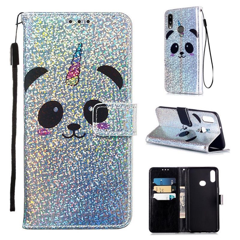 Κάλυμμα Folio Samsung Galaxy A10s Θήκες Κινητών Panda Σε Glitter Φόντο