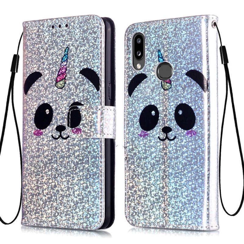 Κάλυμμα Folio Samsung Galaxy A10s Θήκες Κινητών Panda Σε Glitter Φόντο