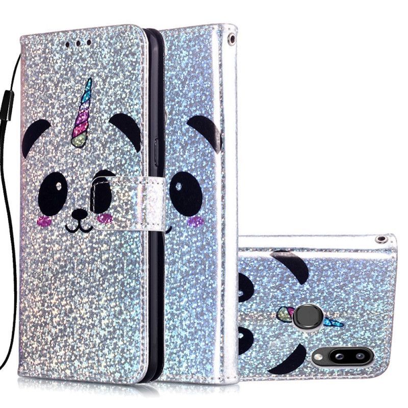 Κάλυμμα Folio Samsung Galaxy A10s Θήκες Κινητών Panda Σε Glitter Φόντο