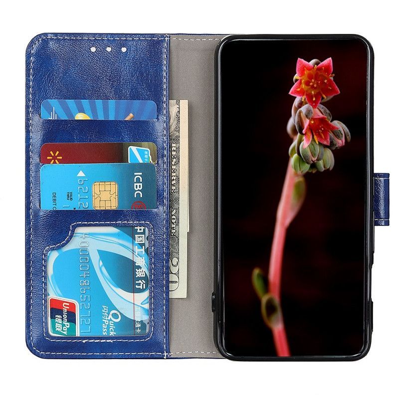 Κάλυμμα Folio Samsung Galaxy A13 5G Μαύρο Γυαλιστερές Και Εμφανείς Ραφές