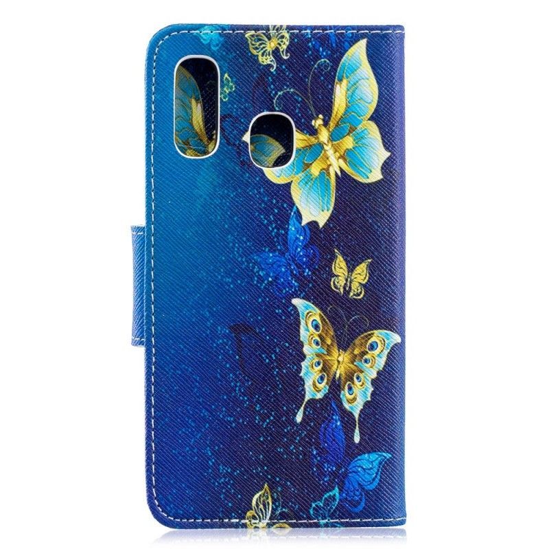 Κάλυμμα Folio Samsung Galaxy A40 Θήκες Κινητών Χρυσές Πεταλούδες