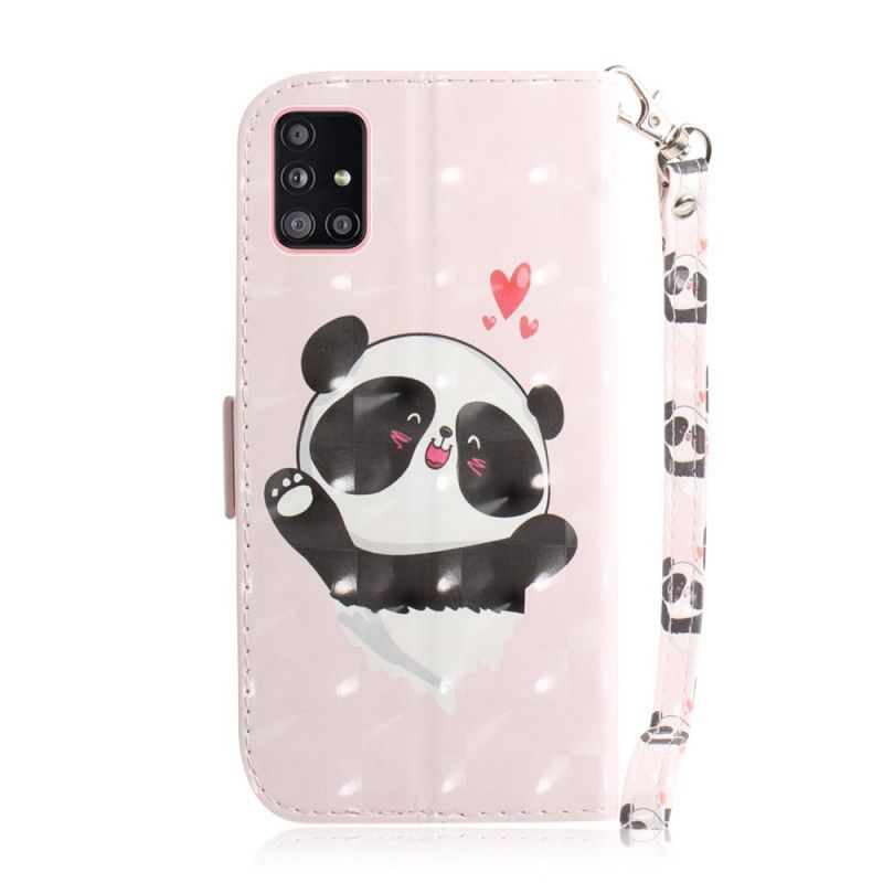 Κάλυμμα Folio Samsung Galaxy A51 5G Panda Love Λουράκι