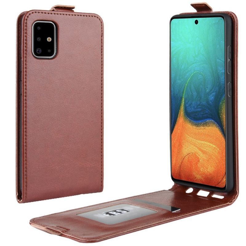 Κάλυμμα Folio Samsung Galaxy A71 Μαύρο Αναδιπλούμενο Δερμάτινο Εφέ