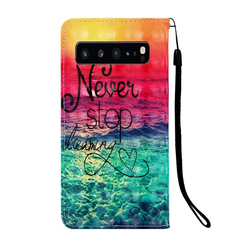 Κάλυμμα Folio Samsung Galaxy S10 5G Μην Σταματάς Ποτέ Να Ονειρεύεσαι