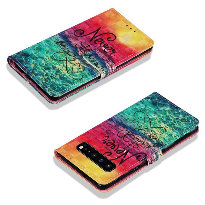 Κάλυμμα Folio Samsung Galaxy S10 5G Μην Σταματάς Ποτέ Να Ονειρεύεσαι