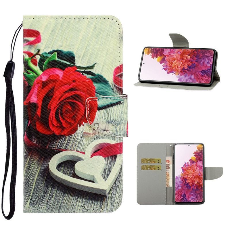 Κάλυμμα Folio Samsung Galaxy S20 FE Ρομαντικό Strappy Pink