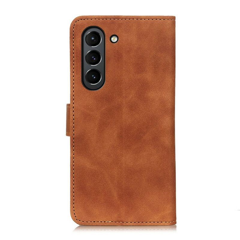 Κάλυμμα Folio Samsung Galaxy S21 FE Μαύρο Vintage Khazneh Leather Effect