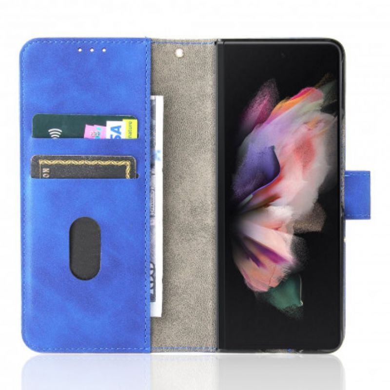 Κάλυμμα Folio Samsung Galaxy Z Fold 3 5G Μαύρο Άγγιγμα Δέρματος