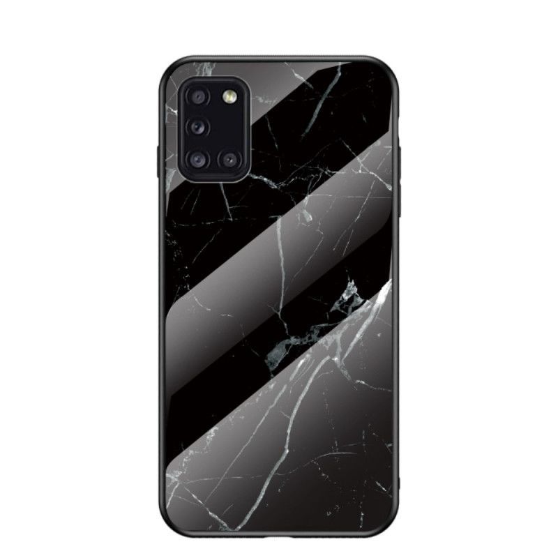 Κάλυμμα Για Samsung Galaxy A31 Μαύρο Premium Χρώματα Tempered Glass