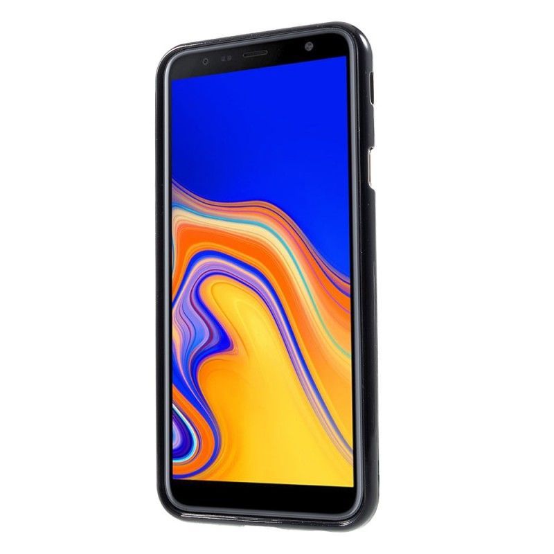 Κάλυμμα Για Samsung Galaxy J4 Plus Μαύρο Φανταχτερό Μεταλλικό Εφέ Υδραργύρου