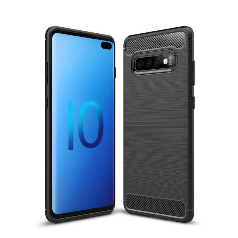 Κάλυμμα Για Samsung Galaxy S10 Plus Μαύρο Βουρτσισμένη Ίνα Άνθρακα