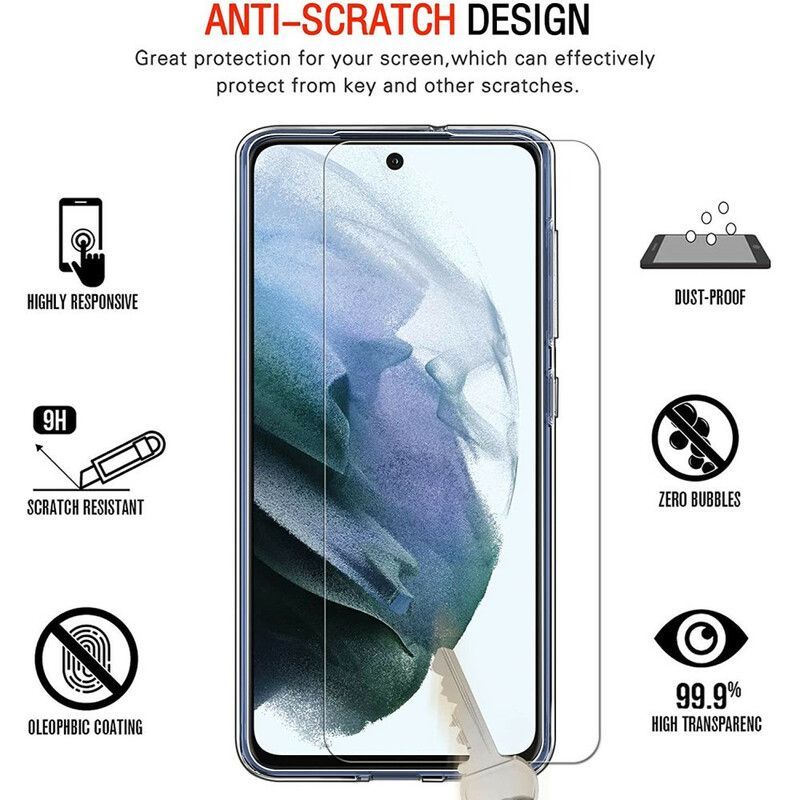 Κάλυμμα Για Samsung Galaxy S21 FE Σκληρυμένο Γυαλί Με Κέλυφος Και Οθόνη