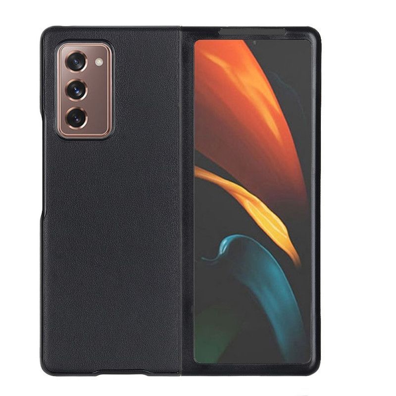 Κάλυμμα Για Samsung Galaxy Z Fold 2 Μαύρο Υβριδικό Και Γνήσιο Δέρμα