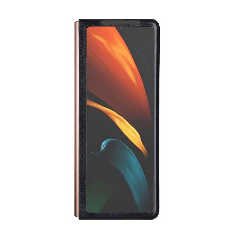 Κάλυμμα Για Samsung Galaxy Z Fold 2 Μαύρο Υβριδικό Και Γνήσιο Δέρμα