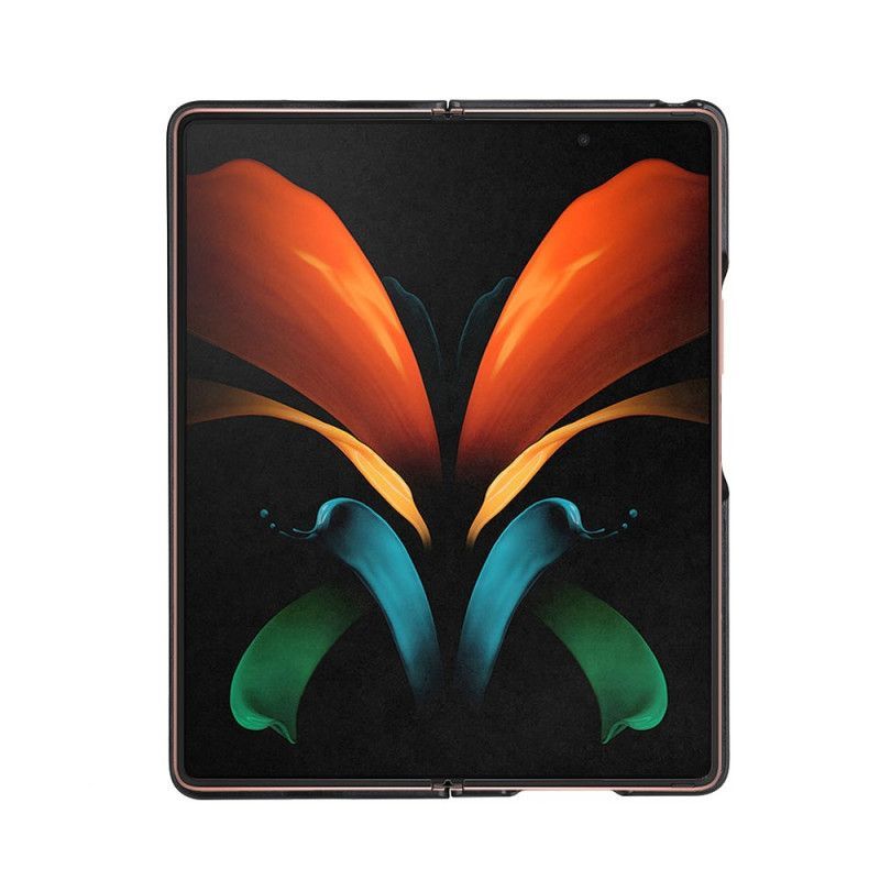 Κάλυμμα Για Samsung Galaxy Z Fold 2 Μαύρο Υβριδικό Και Γνήσιο Δέρμα