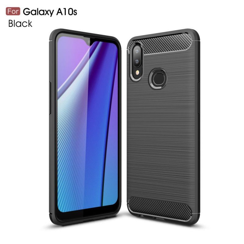 Κάλυμμα Samsung Galaxy A10s Μαύρο Βουρτσισμένη Ίνα Άνθρακα