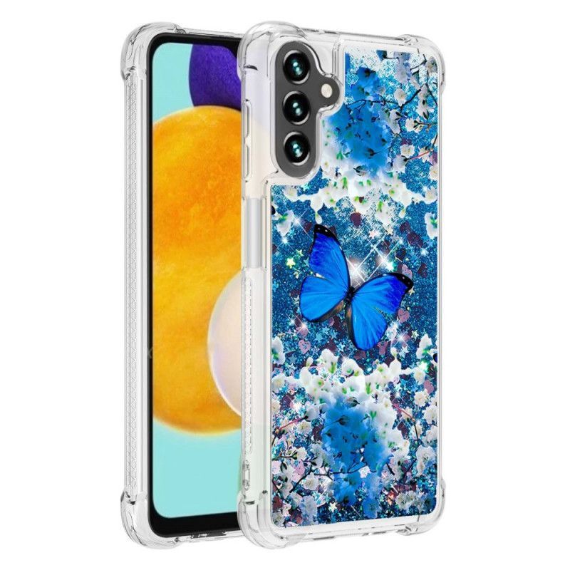 Κάλυμμα Samsung Galaxy A13 5G Θήκες Κινητών Glitter Μπλε Πεταλούδες