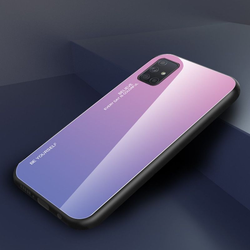 Κάλυμμα Samsung Galaxy A71 Κόκκινο Σκληρυμένο Γυαλί Να Είσαι Ο Εαυτός Σου