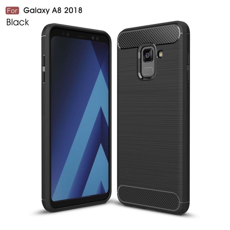 Κάλυμμα Samsung Galaxy A8 Μαύρο Βουρτσισμένη Ίνα Άνθρακα