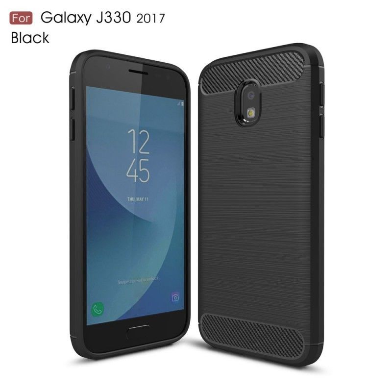 Κάλυμμα Samsung Galaxy J3 2017 Μαύρο Βουρτσισμένη Ίνα Άνθρακα