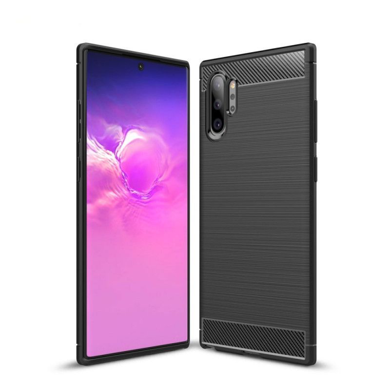 Κάλυμμα Samsung Galaxy Note 10 Plus Μαύρο Βουρτσισμένη Ίνα Άνθρακα