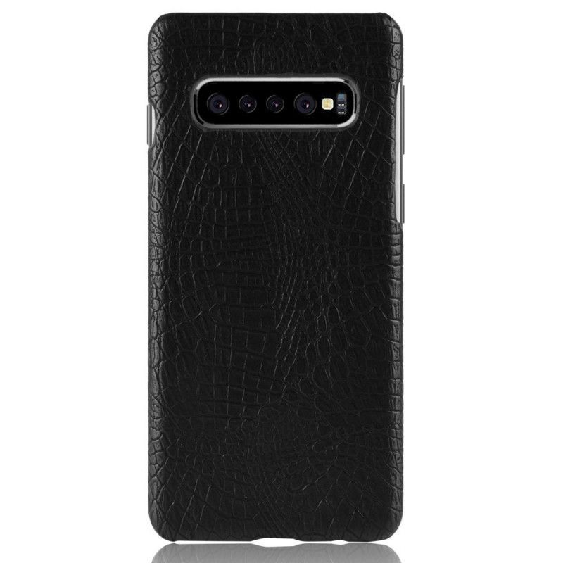 Κάλυμμα Samsung Galaxy S10 5G Μαύρο Εφέ Δέρματος Κροκόδειλου