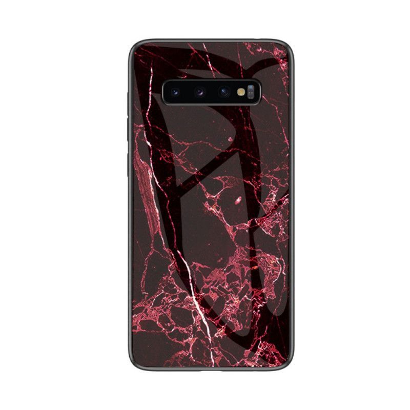 Κάλυμμα Samsung Galaxy S10 5G Μαύρο Μαρμάρινο Σκληρυμένο Γυαλί