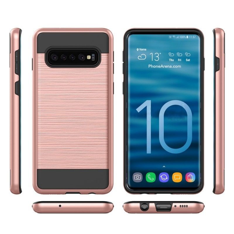 Κάλυμμα Samsung Galaxy S10 Plus Μαύρο Βουρτσισμένη Ίνα Άνθρακα