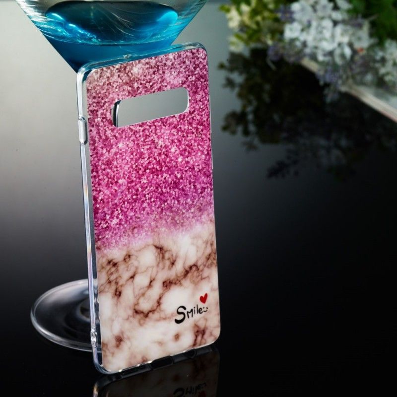 Κάλυμμα Samsung Galaxy S10 Plus Θήκες Κινητών Μάρμαρο Γκλίτερ Και Χαμόγελο