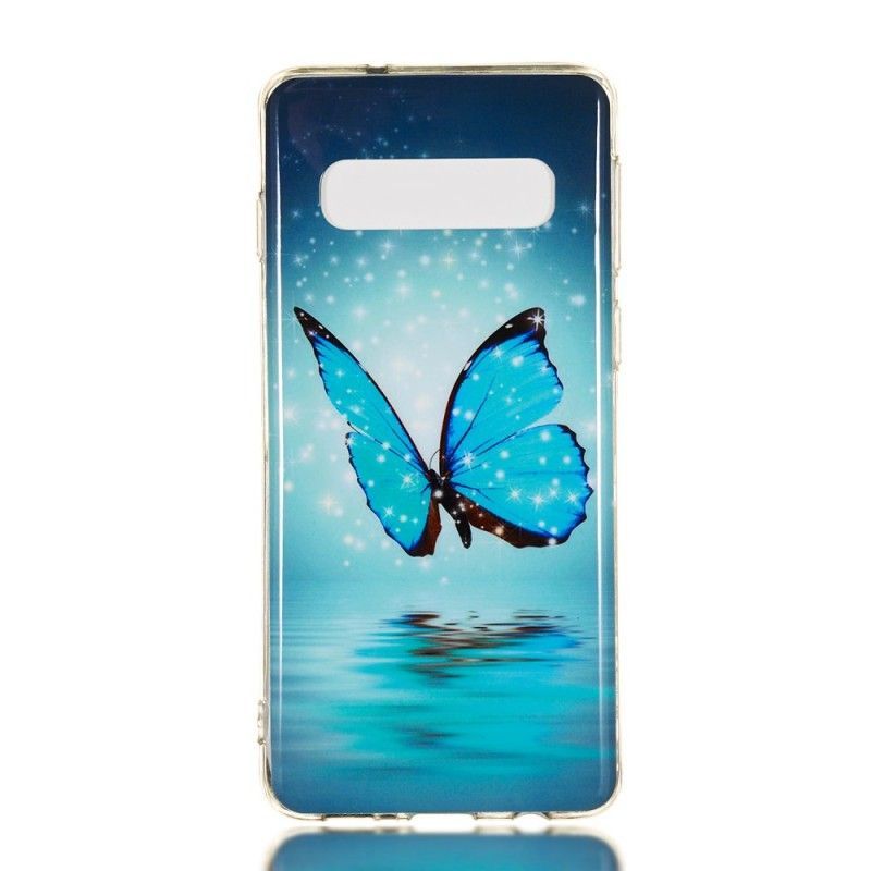 Κάλυμμα Samsung Galaxy S10 Θήκες Κινητών Φθορίζουσα Μπλε Πεταλούδα