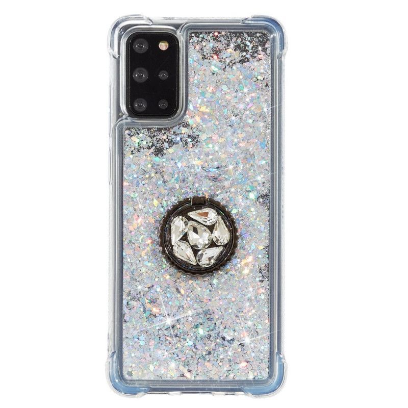 Κάλυμμα Samsung Galaxy S20 Plus / S20 Plus 5G Κόκκινο Glitter Ring-Stand